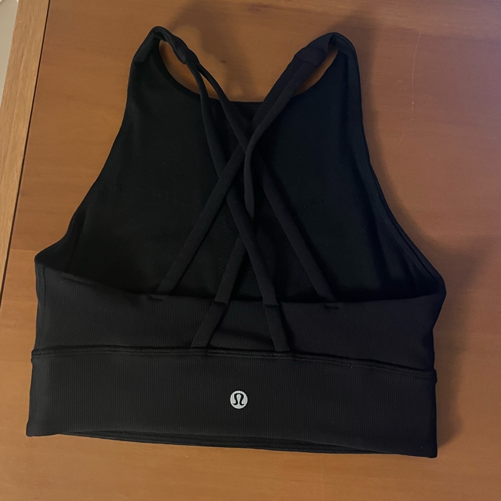 High neck lululemon sports bra black